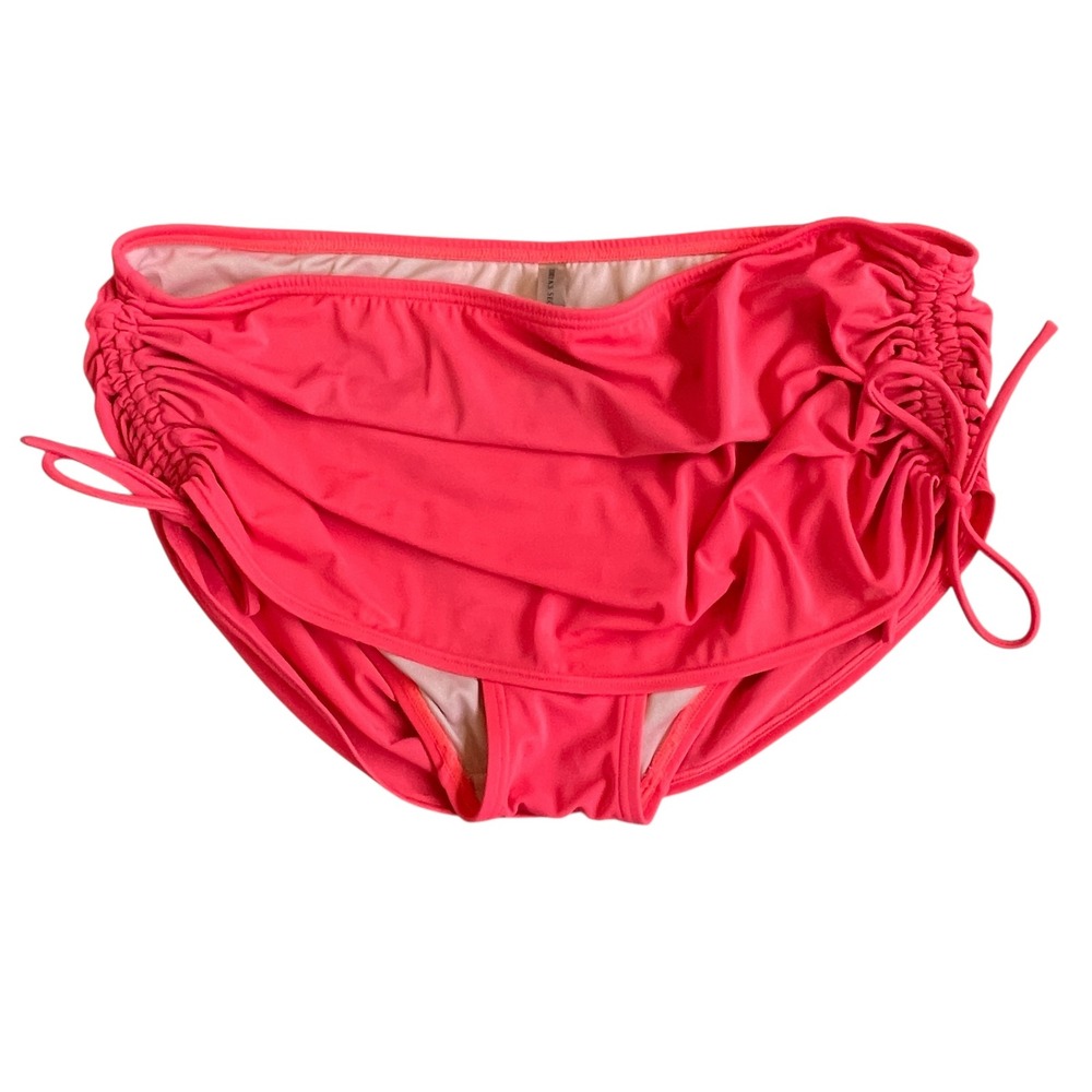 Victoria's Secret Bikini Bottom Women XL Neon Pink Excellent Ruched High Waist
